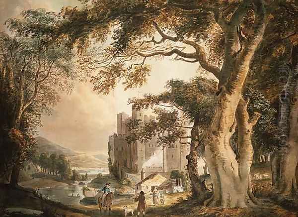 Caernarvon Castle Oil Painting by Paul Sandby