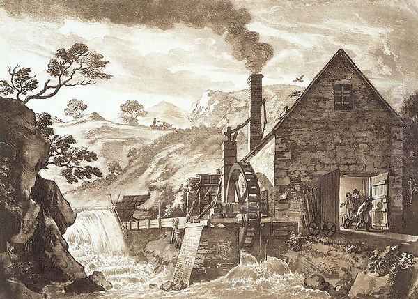 The Iron Forge between Dolgelli and Barmouth in Merionethshire, published 1776 Oil Painting by Paul Sandby