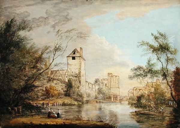 An Unfinished View of the West Gate, Canterbury, c.1790-1800 Oil Painting by Paul Sandby