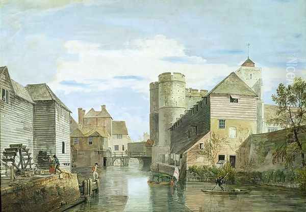 The Westgate, Canterbury Oil Painting by Paul Sandby