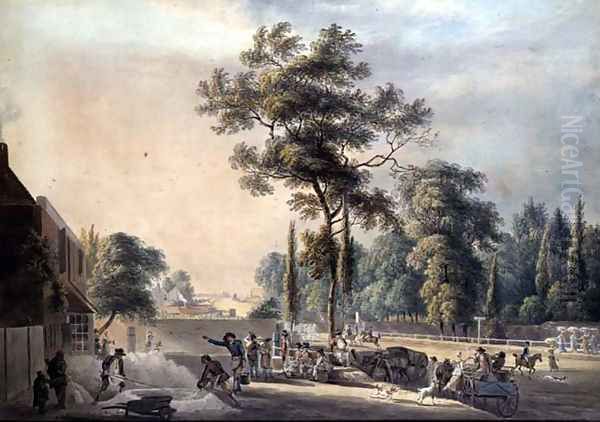 The Old Swan, Bayswater Oil Painting by Paul Sandby