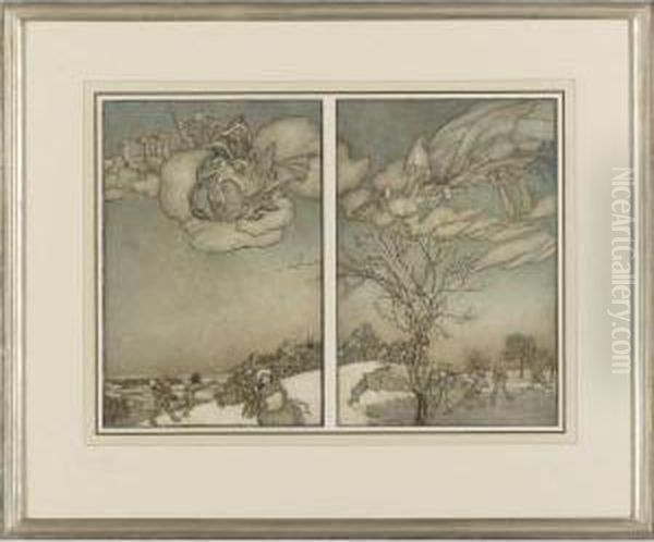 Two Winter Fables: Mother Goose [and] Jack Frost Oil Painting by Arthur Rackham