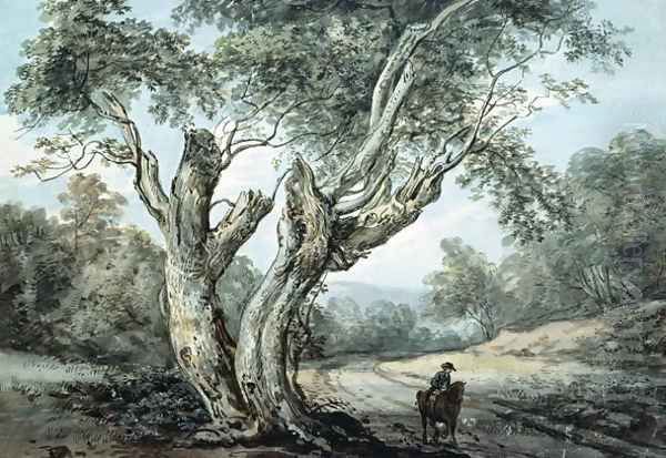 A Road Through Windsor Forest Oil Painting by Paul Sandby