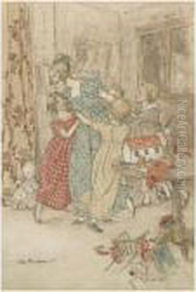 An Illustration To Charles Dickens'a Christmas Carol Oil Painting by Arthur Rackham