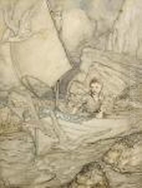 Child's Future Oil Painting by Arthur Rackham