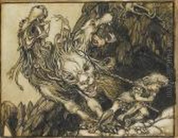 The Twelfth Labor Of Hercules Oil Painting by Arthur Rackham