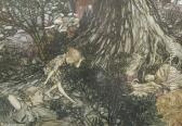 Grimms Fairytales Oil Painting by Arthur Rackham