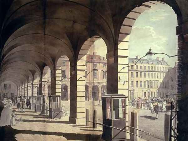 Covent Garden Piazza Oil Painting by Paul Sandby