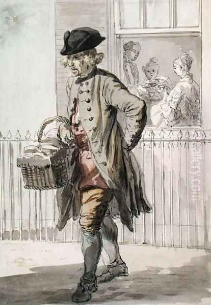 London Cries A Muffin Man, c.1759 Oil Painting by Paul Sandby