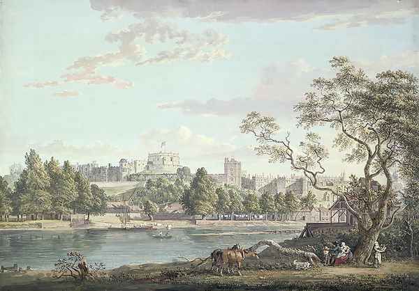 Windsor Castle, from across the Thames Oil Painting by Paul Sandby