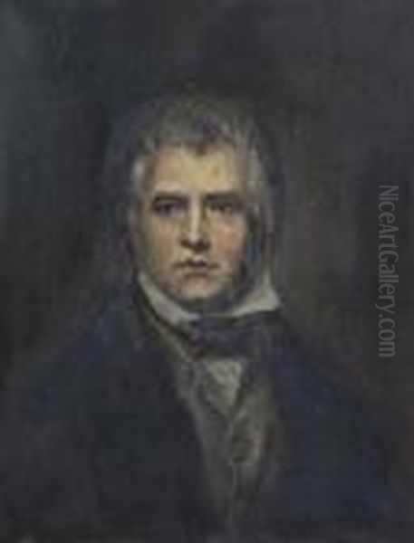 Head And Shoulder Portrait Of Sir Walter Scott Oil Painting by Sir Henry Raeburn