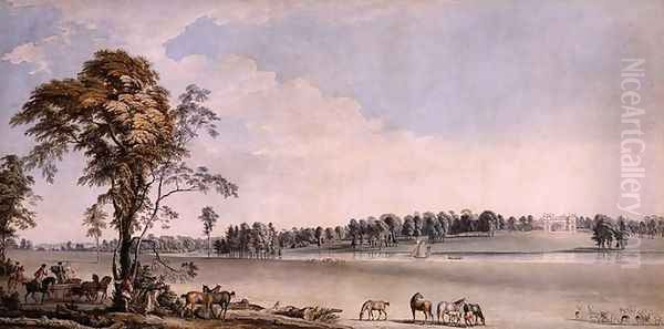 North West View of Wakefield Lodge in Whittlebury Forest, Northamptonshire, 1767 Oil Painting by Paul Sandby