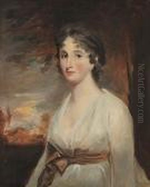 A Portrait Of Lady Said To Be Lady Mary Seymour Oil Painting by Sir Henry Raeburn