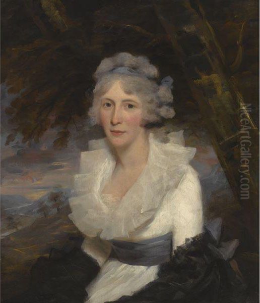 Portrait Of Miss Mary Robertson Barclay, Later Mrs Russell Oil Painting by Sir Henry Raeburn