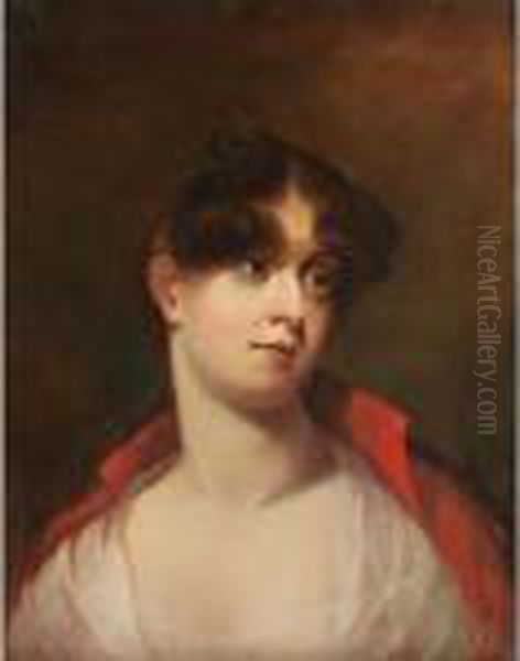 Portrait Of A Lady In A Red Cloak Oil Painting by Sir Henry Raeburn