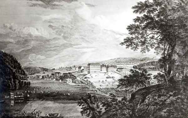 A View of Bethlem the Great Moravian Settlement in the province of Pennsylvania from Scenographia Americana, 1768 Oil Painting by Paul Sandby