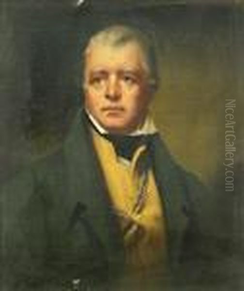 A Portrait Of Sir Walter Scott Oil Painting by Sir Henry Raeburn