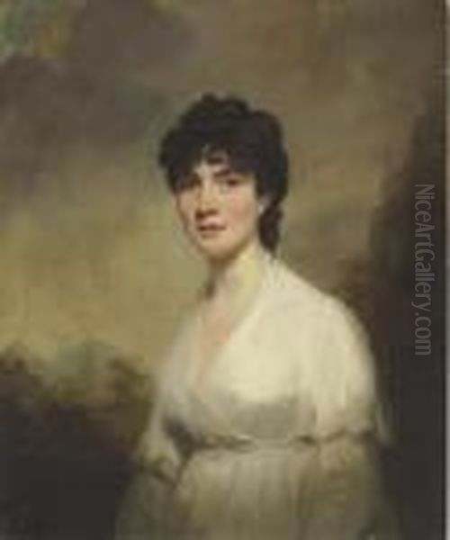 Portrait Of A Lady, Identified As Mrs. Walter Learmouth Oil Painting by Sir Henry Raeburn