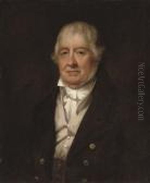 Portrait Of A Gentleman, Half-length, In A Brown Coat And Cream Waistcoat by Sir Henry Raeburn