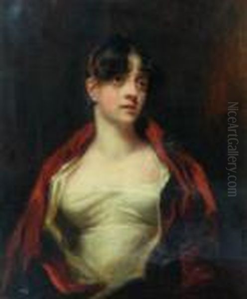 Portrait Of Mrs Scott Moncrieffe, Bust Type Oil Painting by Sir Henry Raeburn