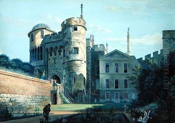 The Norman Gate and Deputy Governors House Oil Painting by Paul Sandby