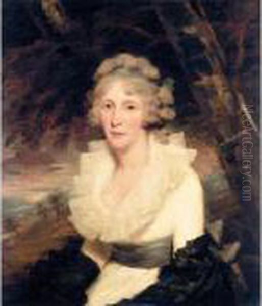 Portrait Of Miss Mary Robertson Barclay, Later Mrs Russell Oil Painting by Sir Henry Raeburn