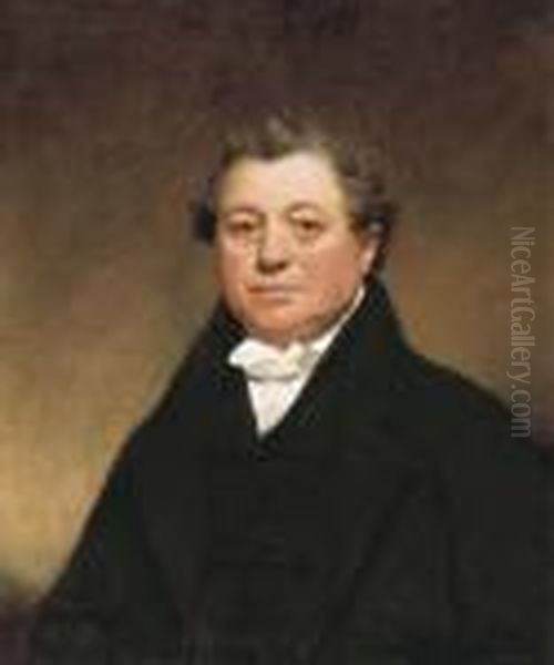 Portrait Of Sir John Ewing, Half-length, In A Dark Coat Oil Painting by Sir Henry Raeburn