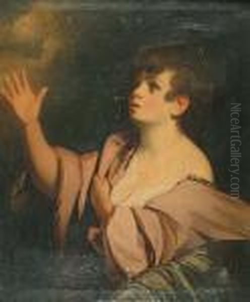 Portrait Of A Boy, Half-length With A Pale Pink Shawl Oil Painting by Sir Henry Raeburn