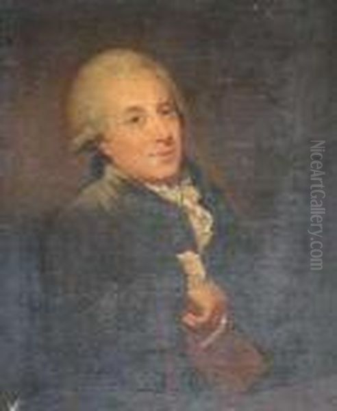 Half Length Portrait Of A Gentleman Holding A Book Oil Painting by Sir Henry Raeburn