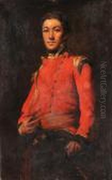 Portrait Of An Officer In Uniform, Standing Three-quarterlength Oil Painting by Sir Henry Raeburn