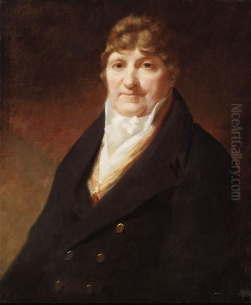 Portrait Of Sir James 
Innes-kerr, Half Length, Wearing A Ribbon Andan Order Over A 
Cream-colored Waistcoat Oil Painting by Sir Henry Raeburn