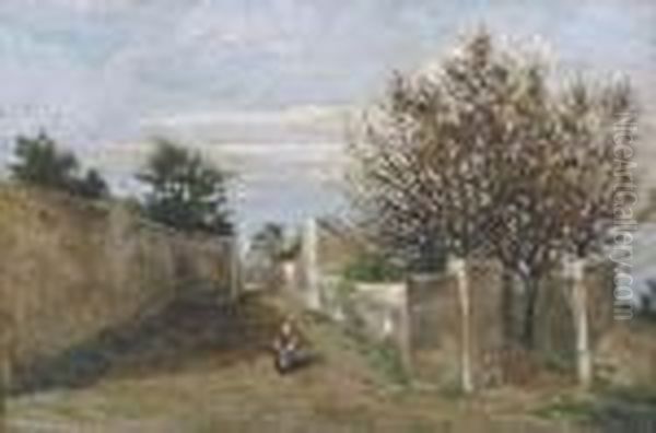 Dorfweg Zwischen Mauern Oil Painting by Jean-Francois Raffaelli