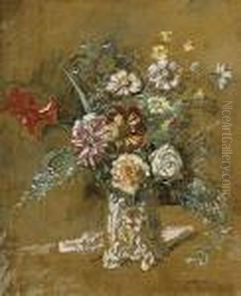 Bouquet De Fleurs Oil Painting by Jean-Francois Raffaelli