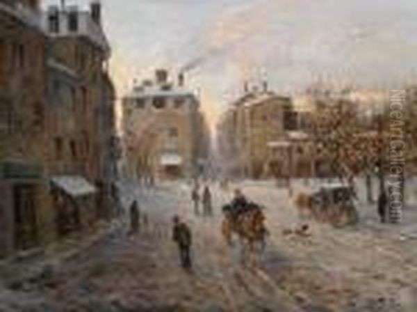 Winterliche Strasenszene Oil Painting by Jean-Francois Raffaelli