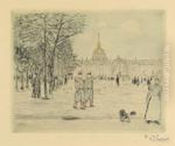 Les Invalides. Oil Painting by Jean-Francois Raffaelli