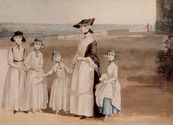 Daughters of the Earl Waldegrave Oil Painting by Paul Sandby