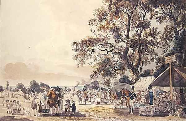 The Encampment in Hyde Park, 1780 Oil Painting by Paul Sandby