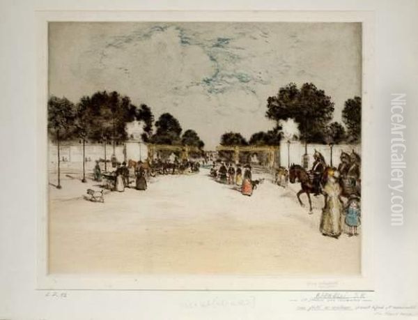 Le Jardin Des Tuileries Oil Painting by Jean-Francois Raffaelli