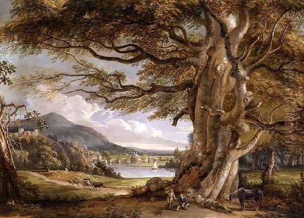 Bridgenorth Oil Painting by Paul Sandby