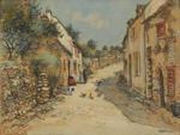 Rue De Village, Femmes En Conversation Oil Painting by Jean-Francois Raffaelli