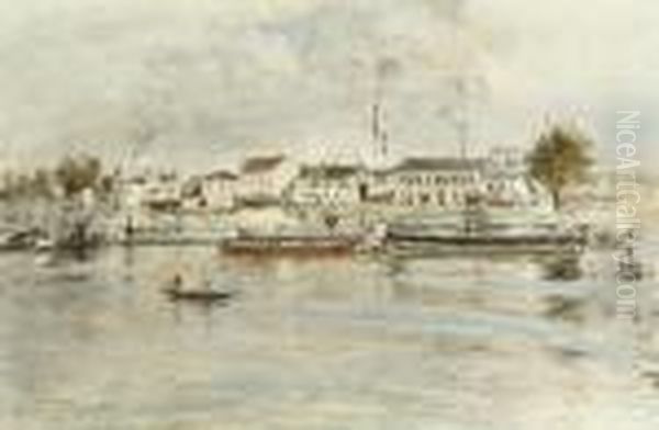 La Seine A Suresnes, Issy-les-mouleneaux Oil Painting by Jean-Francois Raffaelli