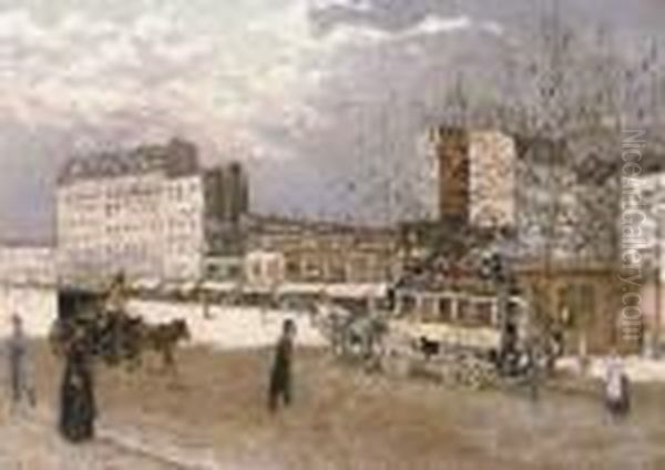 Place Blanche, Boulevard Clichy Oil Painting by Jean-Francois Raffaelli