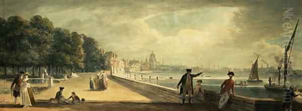 View of the City from the Terrace of Somerset House Oil Painting by Paul Sandby