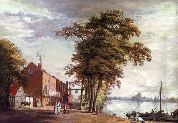 The Spread Eagle Tavern, Millbank Oil Painting by Paul Sandby