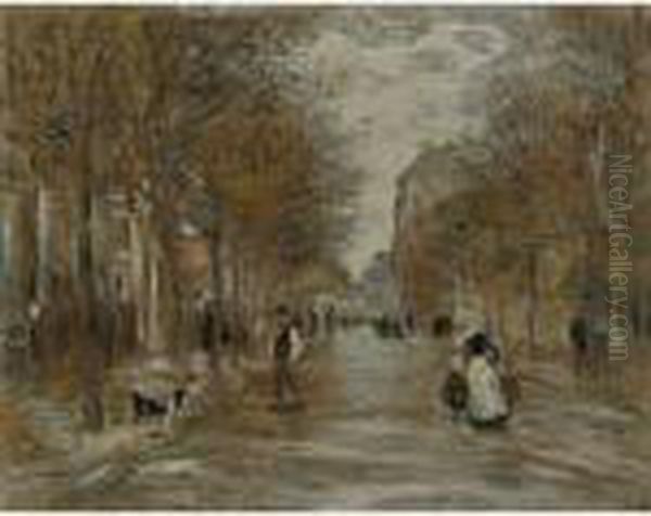 Boulevard A Asnieres Oil Painting by Jean-Francois Raffaelli