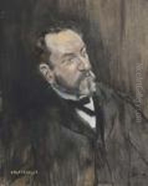 Portrait De M. Louis Amiable Oil Painting by Jean-Francois Raffaelli