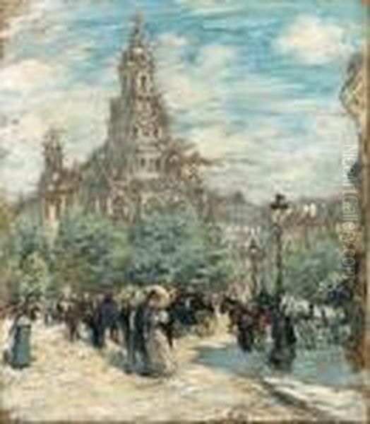 Place De La Trinite Oil Painting by Jean-Francois Raffaelli