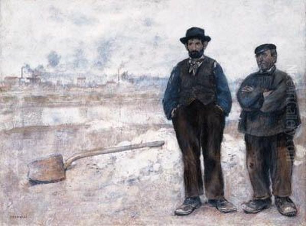 The Two Workmen Oil Painting by Jean-Francois Raffaelli