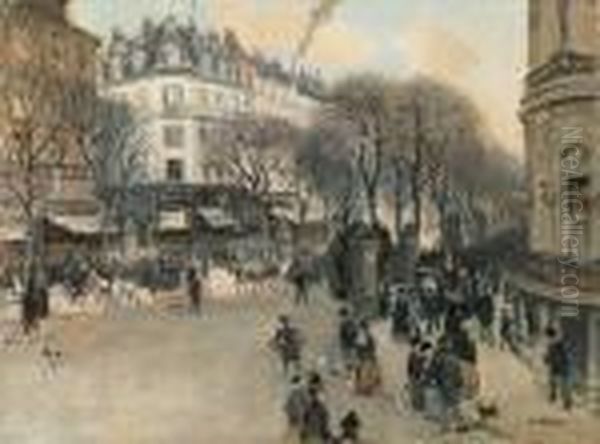 Le Boulevard Des Italiens Oil Painting by Jean-Francois Raffaelli