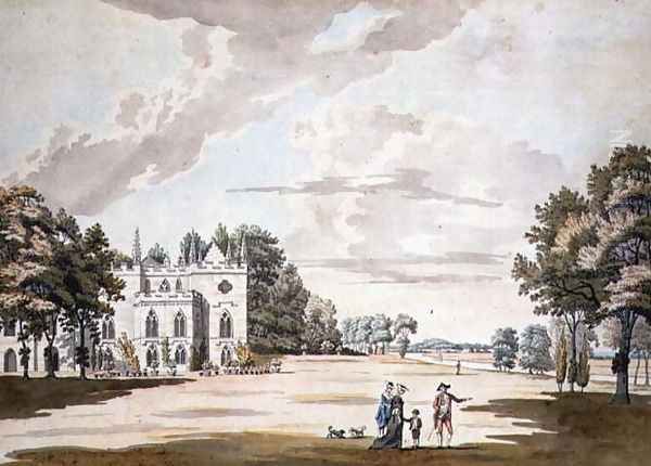 The South Front of Strawberry Hill Oil Painting by Paul Sandby